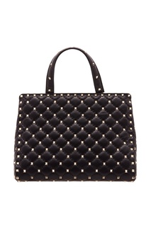 Черная кожаная сумка с заклепками Rockstud Valentino