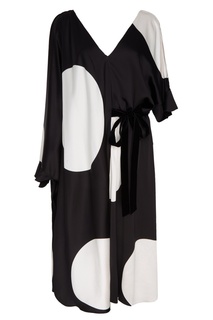 Черное платье в белый горошек Valentino