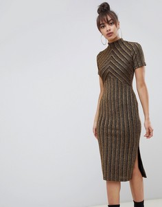 Золотистое платье в полоску ASOS DESIGN - Мульти