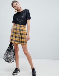Желтая юбка в клетку тартан New Look - Желтый