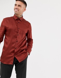 Приталенная сатиновая рубашка River Island - Красный