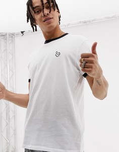 Белая футболка с контрастной окантовкой и принтом в стиле Микки Мауса Bershka - Белый