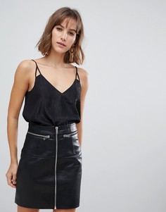 Черный топ на бретелях River Island - Черный