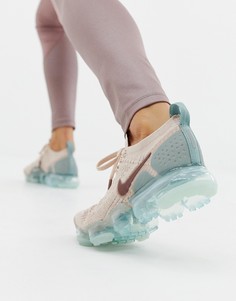 Розово-синие кроссовки Nike Running Vapormax Flyknit - Розовый