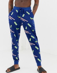 Джоггеры для дома с принтом Christmas & Chill ASOS DESIGN - Красный