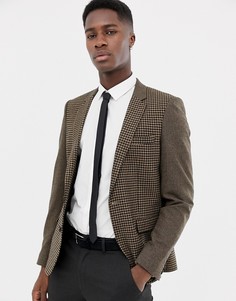Приталенный блейзер с добавлением шерсти в клетку ASOS DESIGN - Рыжий