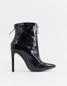 Лакированные остроносые ботинки Boohoo - Черный