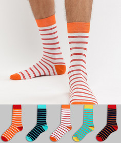 5 пар носков в полоску ASOS DESIGN - Мульти