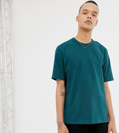 Свободная темно-зеленая футболка из плотной ткани ASOS WHITE Tall - Зеленый