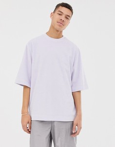 Сиреневая велюровая oversize-футболка ASOS WHITE - Фиолетовый