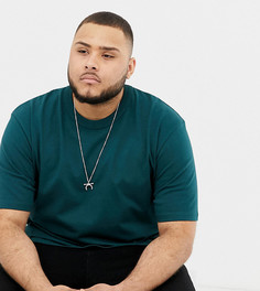 Темно-зеленая плотная свободная футболка ASOS WHITE Plus - Зеленый