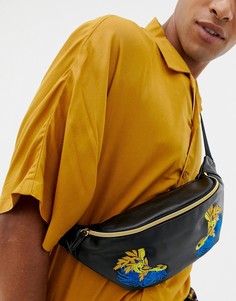Сумка-кошелек на пояс с вышивкой ASOS DESIGN - Черный