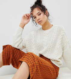 Джемпер с узором косичка ASOS DESIGN Tall - Кремовый