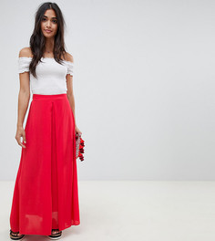 Юбка макси из жатой ткани со складками ASOS DESIGN Petite - Красный