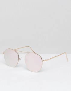 Круглые солнцезащитные очки без оправы Jeepers Peepers - Золотой