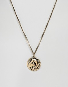 Classics 77 burnished gold chain necklace with coin pendant - Золотой
