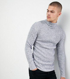 SikSilk knitted roll neck jumper in grey exclusive to ASOS - Серый