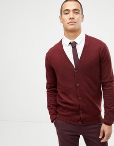 Бордовый кардиган из мериносовой шерсти ASOS DESIGN - Красный