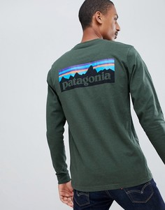 Patagonia P-6 Logo Long Sleeve Responsibili-Tee Top in Green - Зеленый