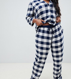Брюки в клетку ASOS DESIGN Curve mix & match - Темно-синий