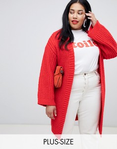 Длинный кардиган крупной вязки Vero Moda - Красный