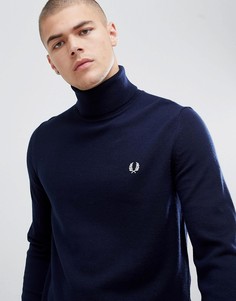 Темно-синий джемпер из мериносовой шерсти Fred Perry - Темно-синий