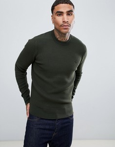 Джемпер из вафельного трикотажа цвета хаки Fred Perry - Зеленый