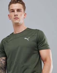 Футболка цвета хаки Puma Running 517242-02 - Зеленый
