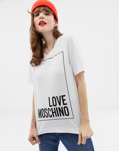 Футболка с логотипом Love Moschino Classic - Белый