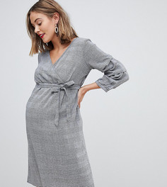 Платье в клетку с пышными рукавами Mamalicious - Мульти Mama.Licious