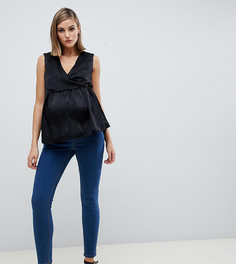 Атласный топ с запахом ASOS DESIGN Maternity - Черный