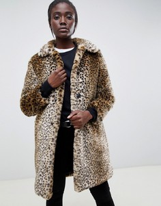 Пушистое пальто с леопардовым принтом Parka Exclusive London - Мульти