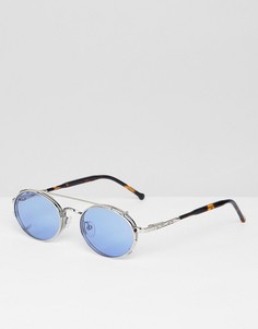 Серебристо-синие круглые солнцезащитные очки Spitfire Spectrum - Серебряный