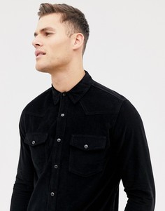Черная вельветовая рубашка Burton Menswear - Черный
