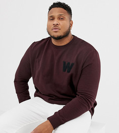 Бордовый свитшот с логотипом Burton Menswear Big & Tall - Красный