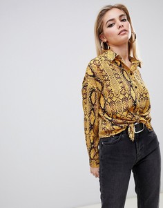 Рубашка со змеиным принтом и завязкой ASOS DESIGN - Мульти
