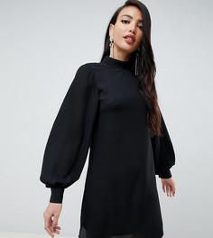 ASOS DESIGN Tall high neck mini shift dress - Черный