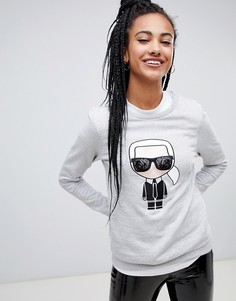 Свитшот с заклепками Karl Lagerfeld - Серый