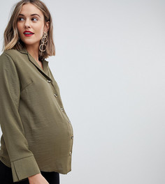Рубашка цвета хаки на пуговицах New Look Maternity - Зеленый