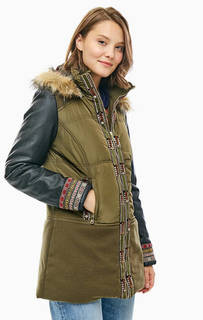 Куртка цвета хаки с отделкой бисером Desigual