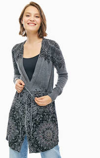 Удлиненный кардиган с отделкой стразами Desigual