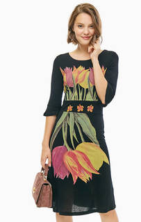 Приталенное платье с цветочным принтом Desigual