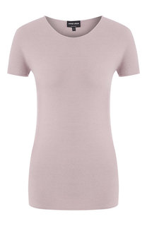 Однотонный приталенный топ из вискозы Giorgio Armani