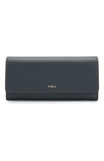 Кожаный кошелек с клапаном и логотипом бренда Furla