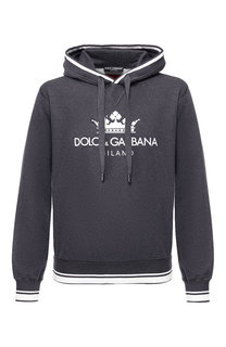 Хлопковое худи с логотипом бренда Dolce & Gabbana
