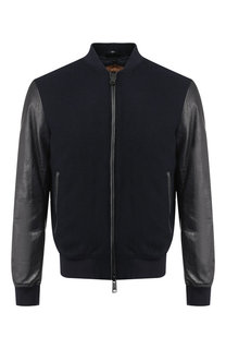 Шерстяной бомбер на молнии Emporio Armani