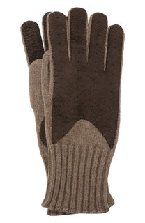 Кашемировые перчатки с отделкой из кожи Loro Piana