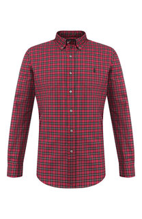 Хлопковая рубашка с воротником button down Polo Ralph Lauren