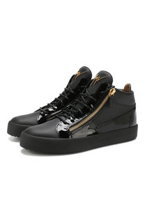 Высокие кожаные кеды на шнуровке Giuseppe Zanotti Design