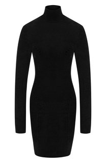 Платье с высоким воротником и декоративными разрезами Dsquared2